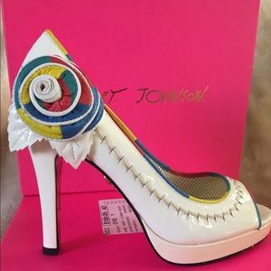 BetseyJohnson Patent Leather Peep Toe Heels